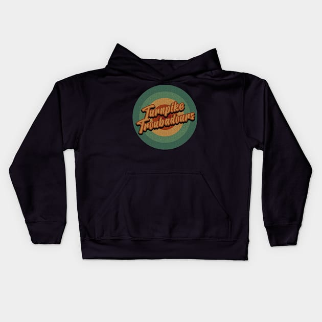 Circle Retro Vintage Turnpike Troubadours Kids Hoodie by Jokowow